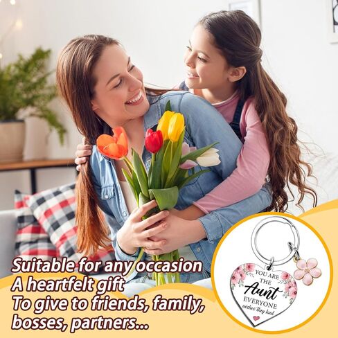 Niece from Auntie Gift For Aunt For Women from Niece Nephew Unique Aunts Valentines Mothers Day Cute Key Chain Accessories Key Ring Presents for Her Womens Stocking Stuffers Christmas Gifts in Saudi Arabia