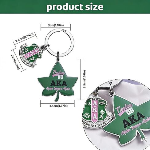 1908 Keychain,Sorority Paraphernalia Gifts AKA Key Chain Lvy Leaf Pendant Keyring AKA Sorority Gifts for Women Sisterhood Keychains for Sisters Friends in Kuwait