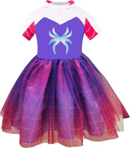 زي البطل الخارق للفتيات، فستان الأميرة توتو بغطاء للرأس، زي الهالوين، فستان الفتاة الخارقة in Kuwait