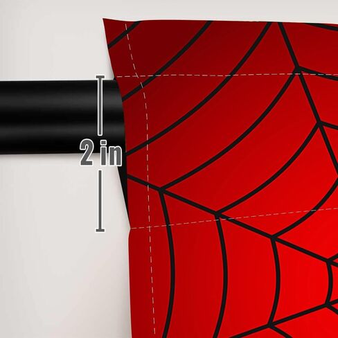 21x63Inches Superhero Window Curtains for Kids Boys Girls Red Spider Web Living Room Bedroom Nursery Home Decoration Drapes 2 Panels Polyester Fabric Supplies in Saudi Arabia