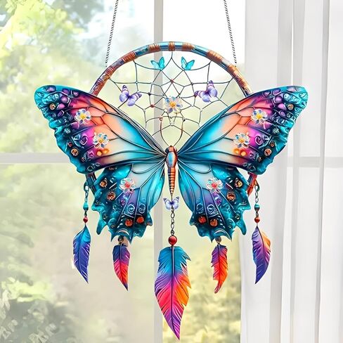 1PC Turtle Dreamcatcher Colorful Acrylic Suncatcher Hanging, 7.08 inch Window Decor with Printed Stained Glass Style Design, Rainbow Maker Wall Art, Gift Idea & Garden Ornament Indoor Outdoor Use in Saudi Arabia