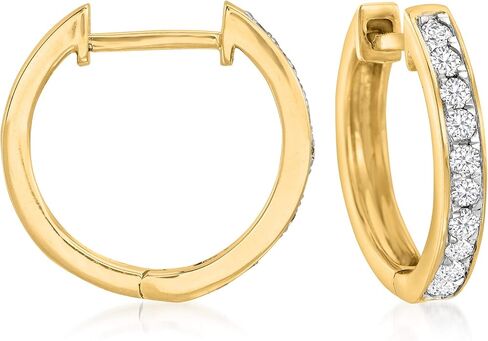 Ross-Simons Diamond Huggie Hoops Earring in 14kt Gold in Saudi Arabia