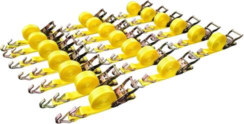 أشرطة ربط السقاطة، 1.5 بوصة × 15 قدم، قوة كسر 4400 رطل، خطاف J، 20 حزمة in Kuwait