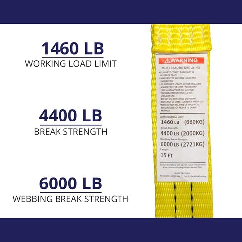 أشرطة ربط السقاطة، 1.5 بوصة × 15 قدم، قوة كسر 4400 رطل، خطاف J، 20 حزمة in Kuwait