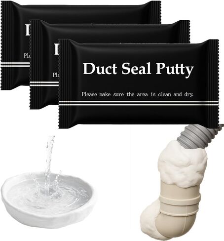 3 عبوات من معجون السباكين وختم القناة - معجون مانع للتسرب مقاوم للماء شديد التحمل لتصريف الحوض، ووصلات الحوض والأنابيب، وقنوات التدفئة والتهوية وتكييف الهواء، وحشو فتحات الجدار وحل الإصلاح السريع in Kuwait