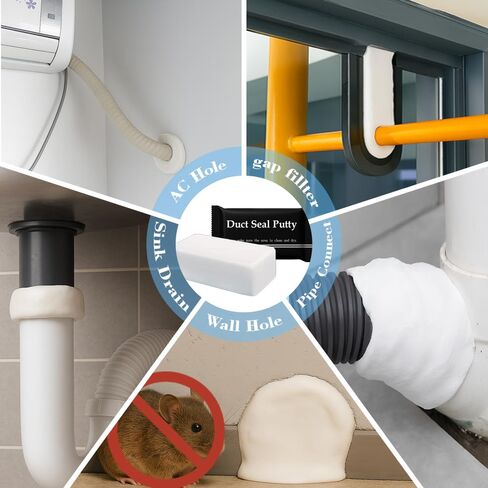 3 عبوات من معجون السباكين وختم القناة - معجون مانع للتسرب مقاوم للماء شديد التحمل لتصريف الحوض، ووصلات الحوض والأنابيب، وقنوات التدفئة والتهوية وتكييف الهواء، وحشو فتحات الجدار وحل الإصلاح السريع in Kuwait