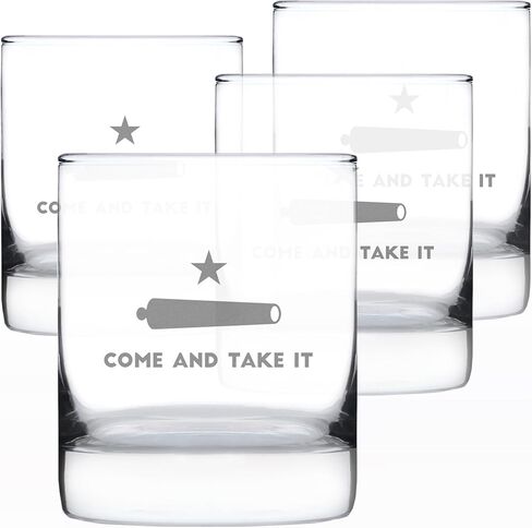 Come and Take It Texas Flag Whiskey Rocks Glass Gift for Men & Women - 10.25 oz Glassware - Barware Decor for Texans in Saudi Arabia