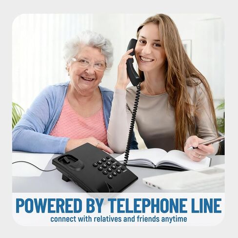 Telephone Landline Phone, Simple Business Office Phone, Corded Landline Phones for Home/Office/Hotel, Black House Phones Use for Wall or Desk with Adjustable Ringer Volume in Kuwait