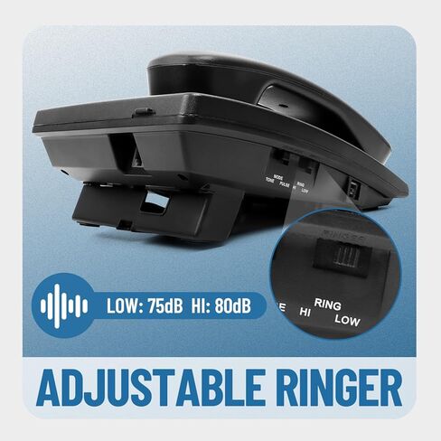 Telephone Landline Phone, Simple Business Office Phone, Corded Landline Phones for Home/Office/Hotel, Black House Phones Use for Wall or Desk with Adjustable Ringer Volume in Kuwait