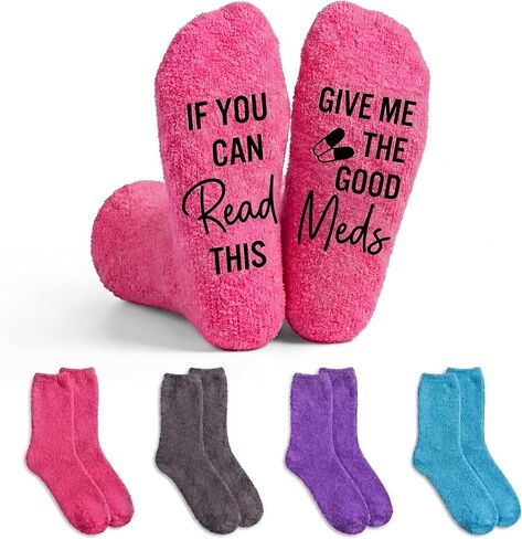 4 Pairs Get Well Gifts for Women After Surgery Socks Inspirational Fun Surgery Recovery Gifts for Someone Who Is Sick Socks in Kuwait