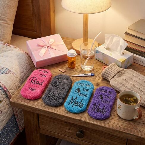 4 Pairs Get Well Gifts for Women After Surgery Socks Inspirational Fun Surgery Recovery Gifts for Someone Who Is Sick Socks in Kuwait