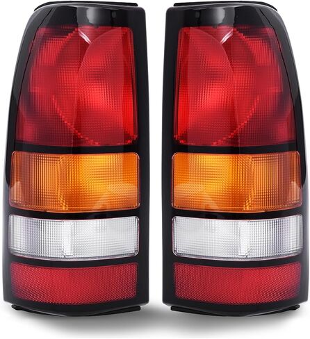 Tail Light Fit for 1999-2006 GMC Sierra, for 1999-2002 Chevy Silverado 1500 1500HD 2500 2500HD 3500,Taillight Rear Light Brake Lamp Replacment Driver Passenger Side(Black Edge,w/o Bulb&Wiring Harness) in Kuwait