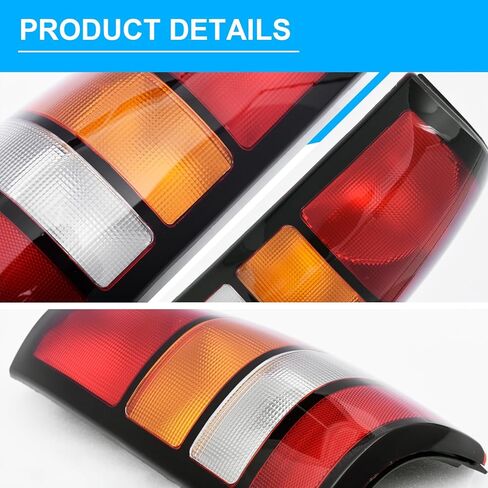 Tail Light Fit for 1999-2006 GMC Sierra, for 1999-2002 Chevy Silverado 1500 1500HD 2500 2500HD 3500,Taillight Rear Light Brake Lamp Replacment Driver Passenger Side(Black Edge,w/o Bulb&Wiring Harness) in Kuwait