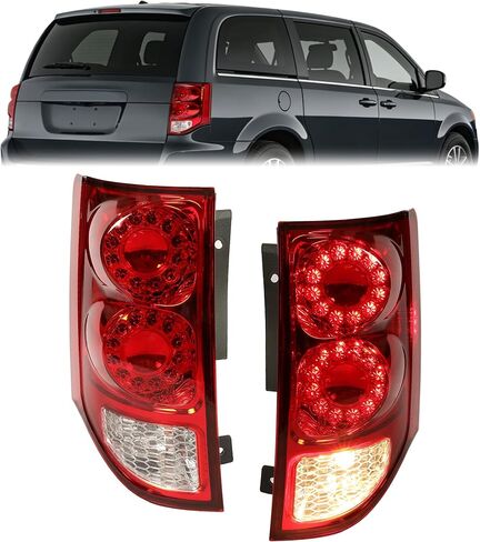 Tail Lights Pair Compatible with 2011-2020 Dodge Grand Caravan LH&RH W/Bulbs Rear Lamp Taillight Red Lens Plastic Replacement for 05182535AF 05182534AF CH2800199 CH2801199 in Saudi Arabia