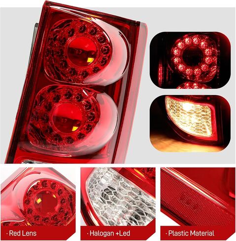 Tail Lights Pair Compatible with 2011-2020 Dodge Grand Caravan LH&RH W/Bulbs Rear Lamp Taillight Red Lens Plastic Replacement for 05182535AF 05182534AF CH2800199 CH2801199 in Saudi Arabia