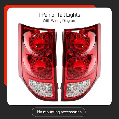 Tail Lights Pair Compatible with 2011-2020 Dodge Grand Caravan LH&RH W/Bulbs Rear Lamp Taillight Red Lens Plastic Replacement for 05182535AF 05182534AF CH2800199 CH2801199 in Saudi Arabia