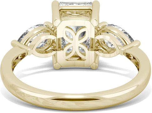 Charles & Colvard 14K Yellow Gold Moissanite 9x7mm Emerald Engagement Ring, 3.38cttw DEW in Kuwait