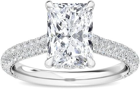 1-5 قيراط (ctw) خاتم خطوبة كلاسيكي من الذهب الأبيض المشع، قطع دائري من الألماس LAB GROWN (اللون E-F Clarity VS2-SI1) in Kuwait