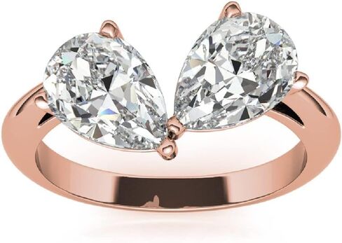 3TCW-6TCW Pear Cut Solitaire Toi Et Moi Engagement Ring Handmade Wedding Ring for Women Anniversary Promise Gifts for Her Moissanite in Saudi Arabia