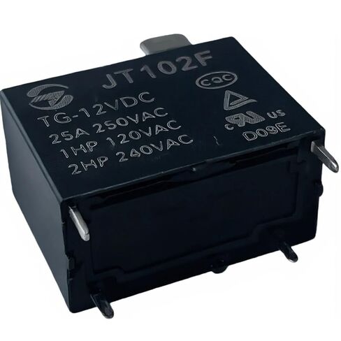 2PCS JT102F TG-12VDC-25A Relay, SPST-NO 4-Pin PCB Mount, 25A 250VAC / 2HP@240VAC, 30.51623.5 mm, Dust-Protected, RoHS in Kuwait