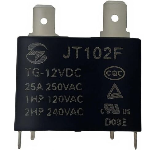 2PCS JT102F TG-12VDC-25A Relay, SPST-NO 4-Pin PCB Mount, 25A 250VAC / 2HP@240VAC, 30.51623.5 mm, Dust-Protected, RoHS in Kuwait