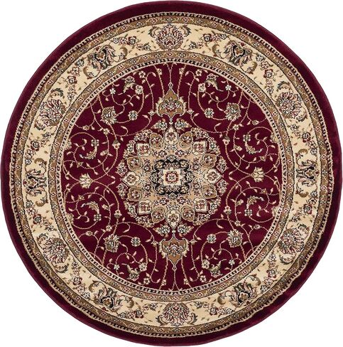 SAFAVIEH Lyndhurst Collection Area Rug - 5'3" x 7'6", Red & Ivory, Traditional Oriental Design, Non-Shedding & Easy Care, Ideal for High Traffic Areas in Living Room, Bedroom (LNH329C) in Saudi Arabia