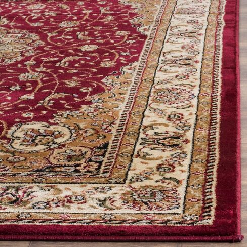 SAFAVIEH Lyndhurst Collection Area Rug - 5'3" x 7'6", Red & Ivory, Traditional Oriental Design, Non-Shedding & Easy Care, Ideal for High Traffic Areas in Living Room, Bedroom (LNH329C) in Saudi Arabia