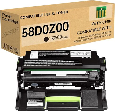 K-ZIN 58D1H00 MS823 Black Toner Cartridge(with Chip) Compatible with Lexmark 58D1H00 58D1000 58D1H0E Toner for MS823dn MS823n MS821n MS821dn MS725dvn MX822ade MS826de MS825 Printer(Black,15000 Pages) in Kuwait
