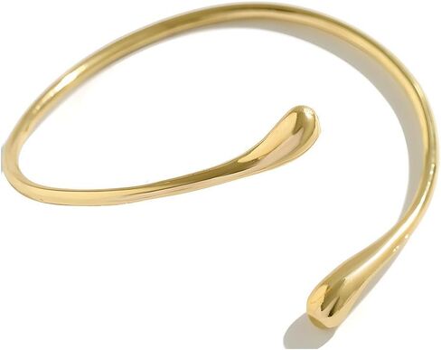 دمعة الذهب الكفة الأساور للنساء الذهب الفضة أساور العلوي سوار ذراع قابل للتعديل مكتنزة مفتوحة الكفة الإسورة الأساور in Kuwait