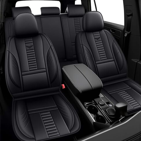 مجموعة كاملة من أغطية مقاعد السيارة لسيارة Toyota RAV4 Hybrid 2007-2025، واقي مقعد السيارة مقاوم للماء مع جيب، أغطية مقاعد جلدية سهلة التركيب، وسادة سيارة مع وسادة هوائية (أزرق، أسود) in Kuwait