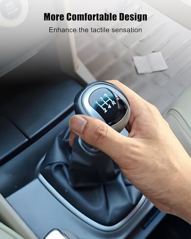 Manual Gear Shift Knob Boot Cover with Sliver Knob and Bracket Base Assembly 5 Speed Fit for Honda Accord 2008-2012 in Kuwait