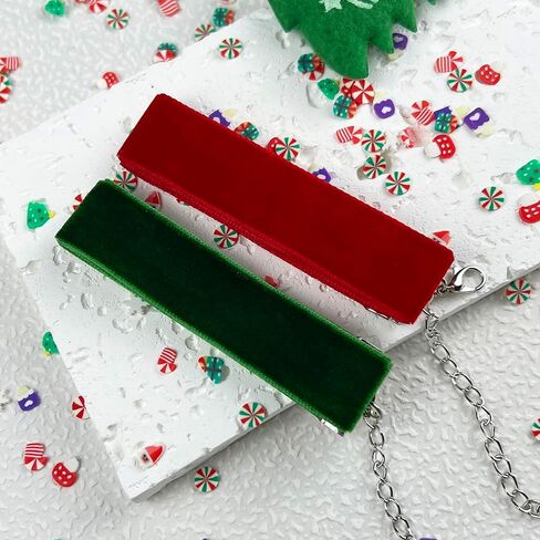 2 قطعة قلادة مخملية حمراء عتيقة وقلادة مخملية خضراء قلادة قوطي قابلة للتعديل طوق الهالوين عيد الميلاد هدية للنساء in Kuwait