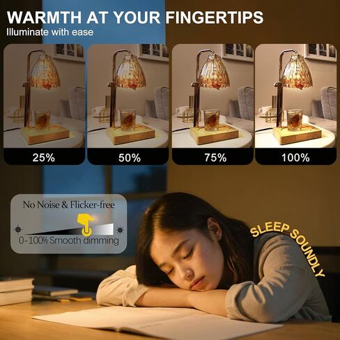 مصباح تدفئة الشمع مع مؤقت، سخان شمع كهربائي لمذيب الشمع المعطر، مذيب دفئا لشموع الجرة التي تعمل باللمس وجهاز التحكم عن بعد، هدايا ارتفاع قابلة للتعديل للنساء 2 لمبة، زجاج زهرة in Kuwait