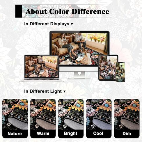 Yinhua سجادة باب للمدخل الداخلي 2 × 3 سجادة بوهو زهرية قابلة للغسل للمدخل، سجادة منطقة صغيرة سوداء غير قابلة للانزلاق سجاد مدخل منخفض الوبر للمطبخ، الغسيل، الدخول، أسود in Kuwait