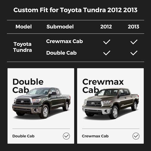 Floor Mats for Toyota Tundra: 2012 2013 CrewMax Cab & Double Cab,for Toyota Tundra Accessories, All Weather Car Accessories Front & 2nd Row Automotive Floor Mats for Trucks, Car Liner 3PCS Black in Saudi Arabia