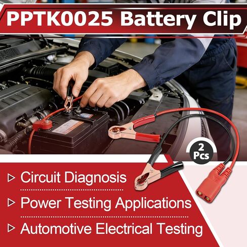 2 قطعة PPTK0025 مجموعة مشابك كابلات البطارية متوافقة مع نماذج مسبار الطاقة 3/3S/3Ez، مجموعة الرصاص بمشبك التمساح، ملحقات أدوات مسبار دائرة الطاقة للاختبار الكهربائي للسيارات in Kuwait