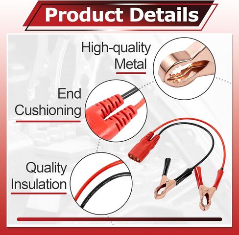 2 قطعة PPTK0025 مجموعة مشابك كابلات البطارية متوافقة مع نماذج مسبار الطاقة 3/3S/3Ez، مجموعة الرصاص بمشبك التمساح، ملحقات أدوات مسبار دائرة الطاقة للاختبار الكهربائي للسيارات in Kuwait