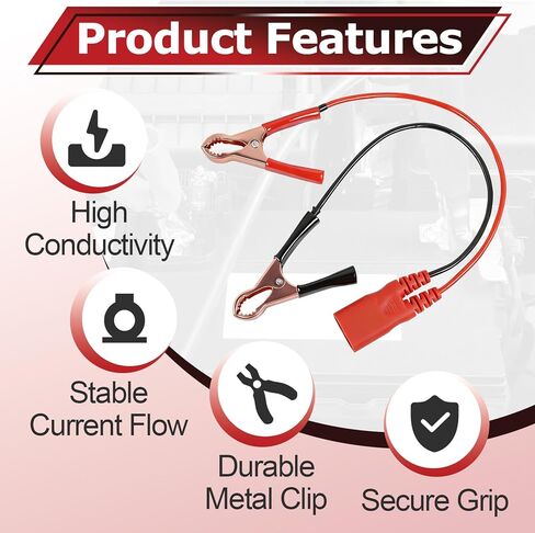 2 قطعة PPTK0025 مجموعة مشابك كابلات البطارية متوافقة مع نماذج مسبار الطاقة 3/3S/3Ez، مجموعة الرصاص بمشبك التمساح، ملحقات أدوات مسبار دائرة الطاقة للاختبار الكهربائي للسيارات in Kuwait