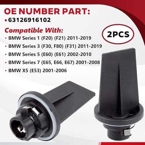 Turn Signal Indicator Light Socket Holder Fit for BMW 1/3/5/7 Series X5, F20 F21 F30 F80 F31 F60 F61 E65 E53 E66 E67 Replace OE 63126916102 2PCS in Kuwait