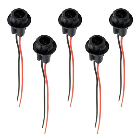 5 PCS 194 Bulb Socket with Wire Pigtail, T10 Pre-Wired Harness Connector Plugs, Tail Light & Side Marker Light Socket Adapter for Cars, Trucks, SUVs (Black) in Saudi Arabia