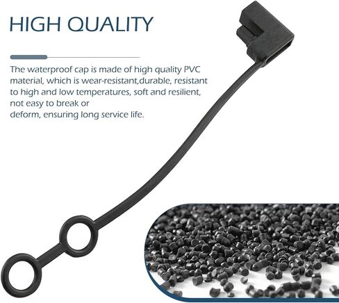 8 قطع 2 دبوس استبدال غطاء الطقس، حشوات مانعة لتسرب الماء وأغطية حماة المكونات، SAE المكونات استبدال غطاء غطاء مقاوم للغبار، السيارات موصل DC غطاء حماية الغطاء العلوي in Kuwait