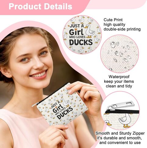 Funny Duck Lover Coin Purse for Woman Duck Gifts for Animal Lover Small Coin Purse Ducks Themed Gifts for Women Sister Daughter Friends Christmas Mothers Day Graduation Birthday Wallet Pouch in Kuwait