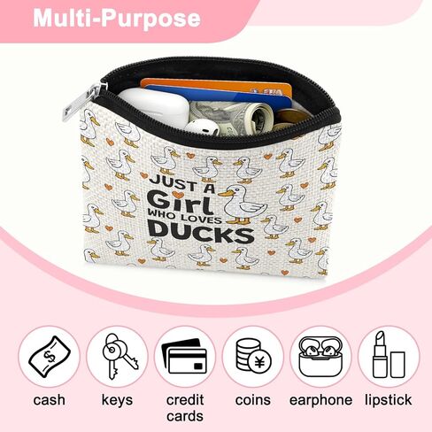 Funny Duck Lover Coin Purse for Woman Duck Gifts for Animal Lover Small Coin Purse Ducks Themed Gifts for Women Sister Daughter Friends Christmas Mothers Day Graduation Birthday Wallet Pouch in Kuwait