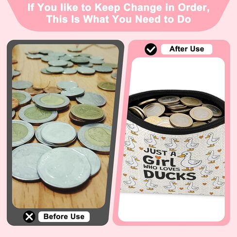 Funny Duck Lover Coin Purse for Woman Duck Gifts for Animal Lover Small Coin Purse Ducks Themed Gifts for Women Sister Daughter Friends Christmas Mothers Day Graduation Birthday Wallet Pouch in Kuwait