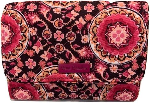 Iconic RFID Riley Compact Wallet in Raspberry Medallion Performance Twill in Saudi Arabia