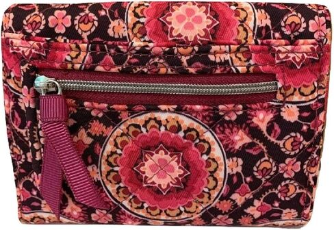 Iconic RFID Riley Compact Wallet in Raspberry Medallion Performance Twill in Saudi Arabia