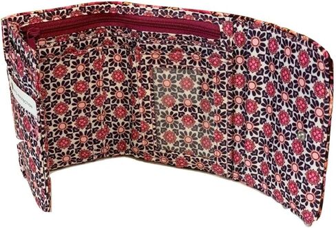 Iconic RFID Riley Compact Wallet in Raspberry Medallion Performance Twill in Saudi Arabia