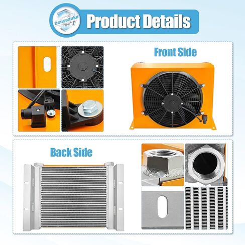 AH1490T-CA DC24V 250L/min مروحة مبرد الزيت الهيدروليكي 120 واط مبرد الهواء الهيدروليكي مبرد الهواء المبرد بالزيت استبدال # AH1490T in Kuwait