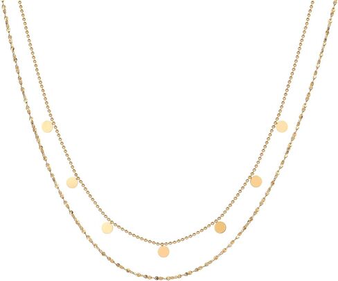Dainty Layered Necklaces for Women 18K Gold Plated Tiny Cross Choker Necklace Coin Star Charm Pendant Necklace Trendy Jewelry in Kuwait