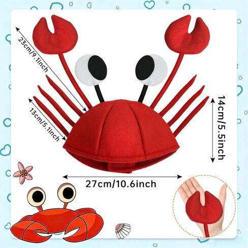 Funny Crab Hat,3D Lobster Seafood Hats Crazy Cap Day Costume Accessories for Pets Adults Dress Up Themed Party Supplies,Halloween in Kuwait